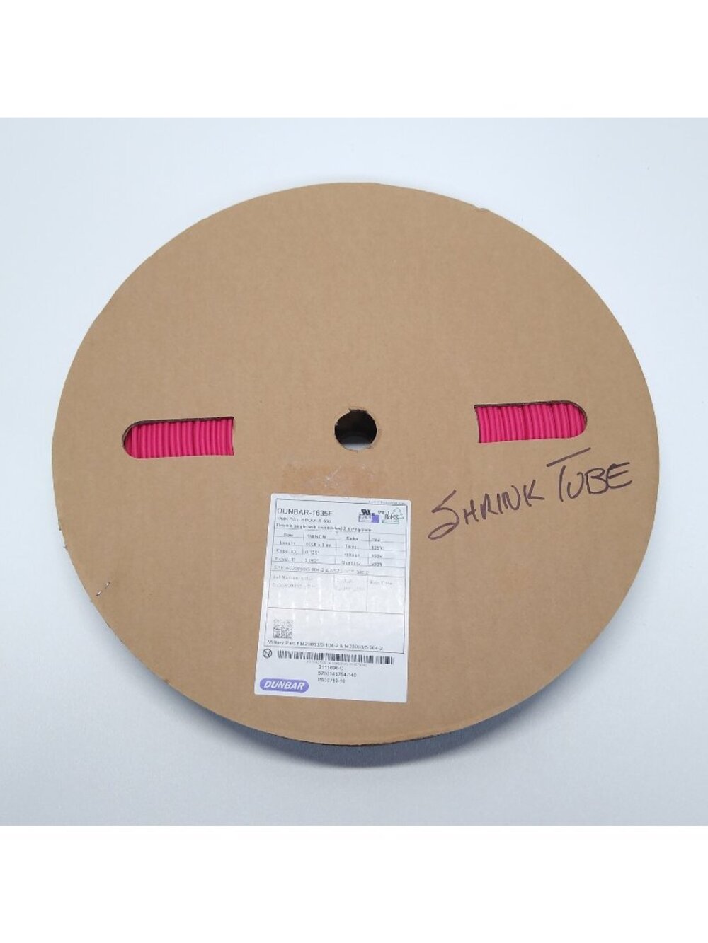 Dunbar 1635F 1/8" 500 Feet Polyolefin 2:1 Heat Shrink Ratio Flame Retardant NWT